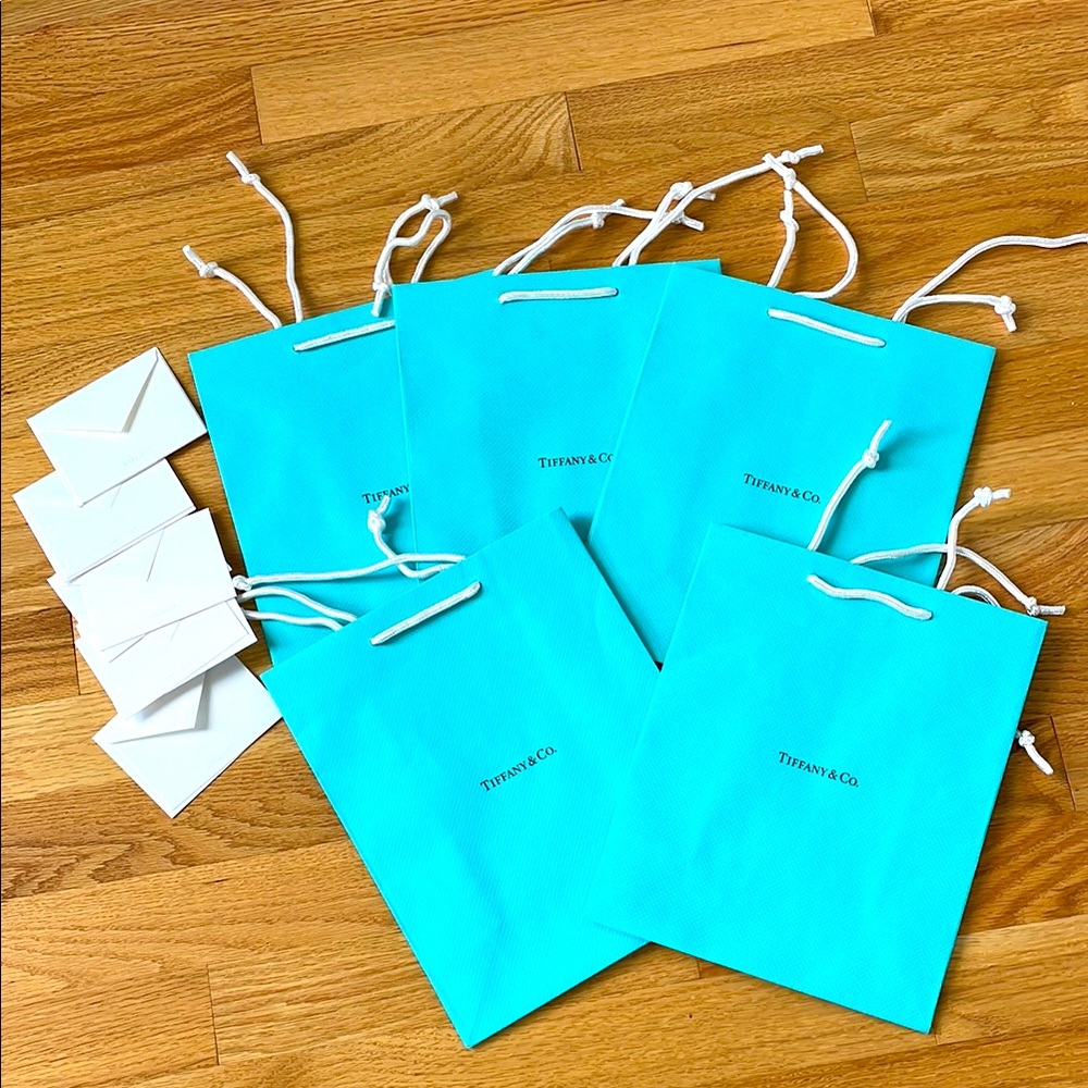 NEW. Tiffany & Co. Gift Bags BUNDLE of five with gift cards